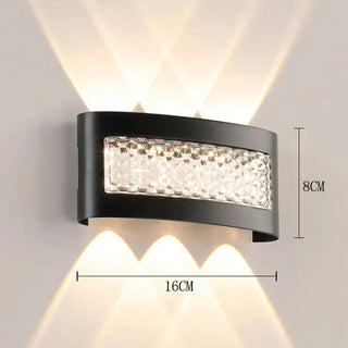 SUTYRITE matte black wall light crystal diffuser glow
