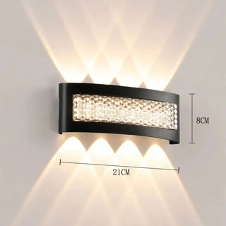 SUTYRITE black LED wall sconce decorative crystal accent