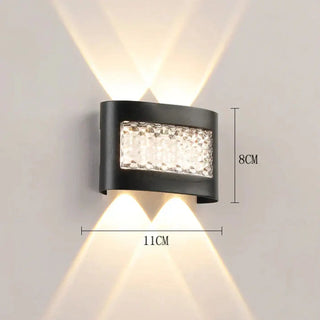 SUTYRITE black LED wall sconce with crystal diffuser