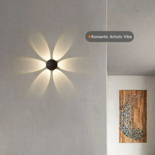 SUDULI minimalist LED halo effect wall sconce black