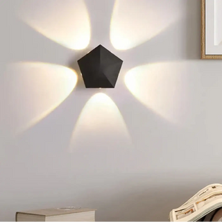 SUDULI matte black LED wall sconce atmospheric halo glow