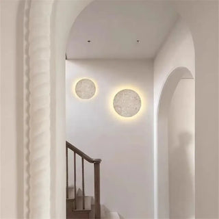 WALLY disc stone wall sconce IP20 beige – close-up