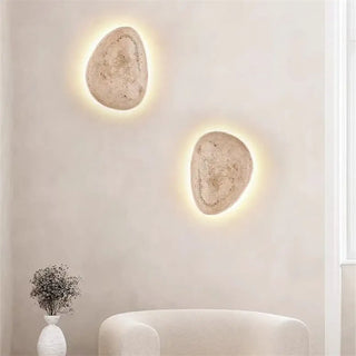Lunita elongated stone wall sconce 19x26cm – installed