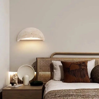 Lunar wall sconce stone acrylic beige 3000K – detail