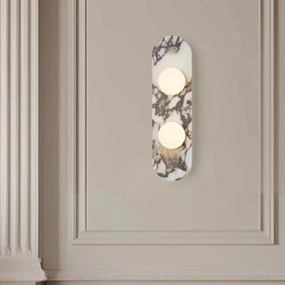 Marble wall sconce M size 12x44cm – elegant side angle
