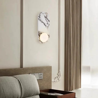 White marble LED wall sconce G9 7W S size 14x35cm – front view