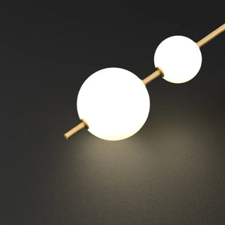 White suspended bulb wall sconce top view aluminum