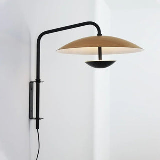 TIMELE black metal round shade wall sconce modern design