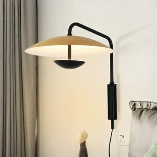 TIMELE round shade wall light minimalist black metal