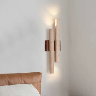 Marble wood wall sconce G9 LED minimalist double light Scandinavian