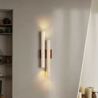 Wood marble double wall lamp G9 Scandinavian designer interior