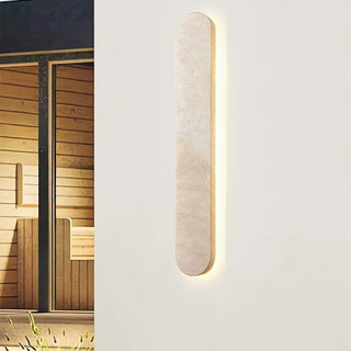 stone wall sconce beige LED 60cm IP65 – Scandinavian