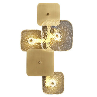 Modern gold glass squares wall light LED dimmable side