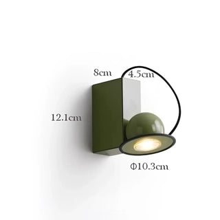 Green metal LED wall sconce 5W – bold side angle