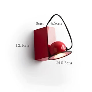 Red compact wall sconce – design modern accent detail