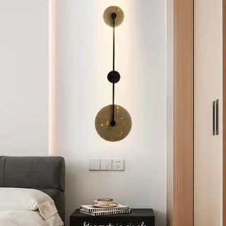 Double gold wall lamp LED – two-light modern design front view