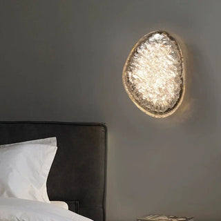 Ruralie crystal wall sconce black – installed on wall