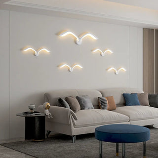 Modern geometric wing wall sconce acrylic metal E27 LED warm white