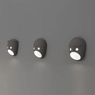 Gray acrylic wall sconce front view – E27 LED IP65 3000K modern