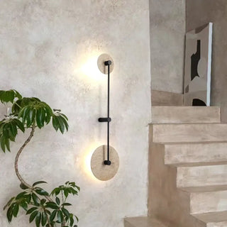 stone and metal wall sconce beige E27 – modern design