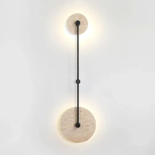 stone metal wall sconce beige E27 LED 2-light – S 80cm