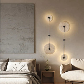 beige stone wall sconce E27 2-light – M 100cm modern