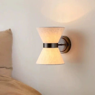 Sablir hourglass fabric LED wall sconce white – front view