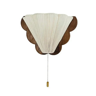 Wood fabric wall lamp E14 LED 30cm warm white