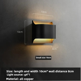 Ambient LED wall sconce E14 black metal L size – front view