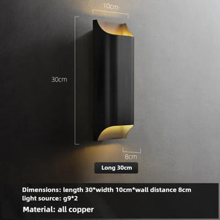 Golden ambient LED sconce E14 M size – side view