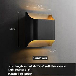 Ambient wall light black gold geometric – close-up