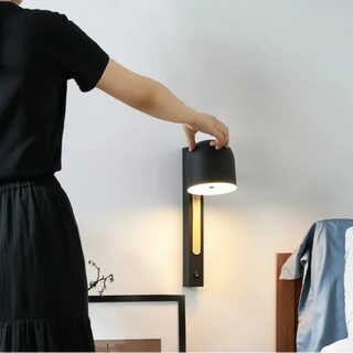 Matte black cylindrical shade wall sconce LED 4-8W