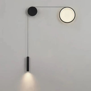 Double suspended black wall sconce close-up – aluminum LED 900g