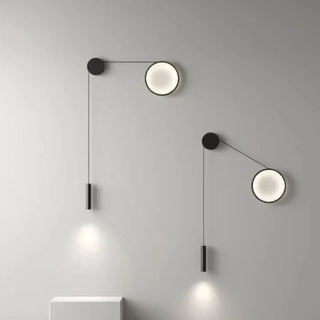 Black double suspended LED wall sconce – design 15×18cm aluminum
