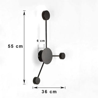 Black design wall lamp extended arm – G4 LED aluminum 55cm detail