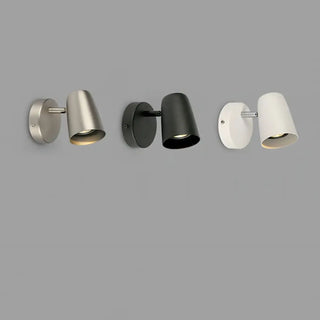 Black cylinder wall sconce side view adjustable