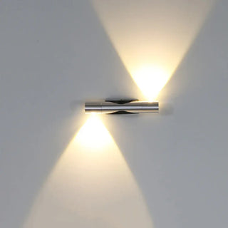 Adjustable dual LED wall light 6W silver black front