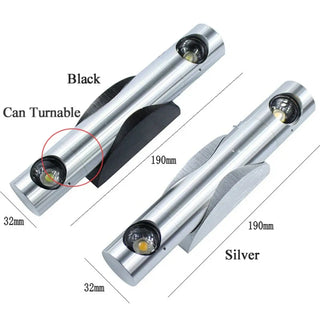 Dual adjustable LED wall lamp silver black 19cm side