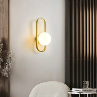 Black oval wall sconce with globe – E27 LED 40cm elegant design