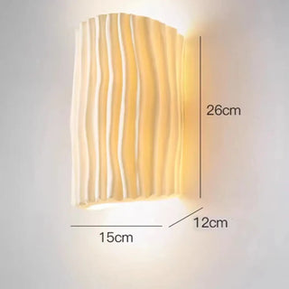 White pleated resin wall sconce G9 3000K warm light