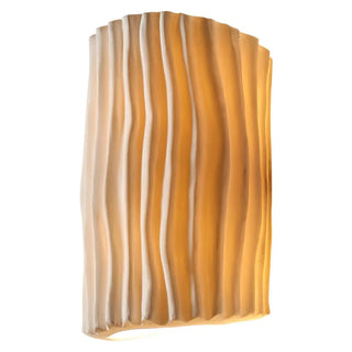 Resin pleated wall light G9 close-up detail dimmable
