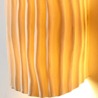 Pleated sconce side angle view modern interior wall light