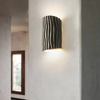 Modern pleated wall sconce G9 gray resin elegant