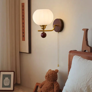 Vintage brass opaline wall sconce dimmable – E27 LED brown 3000K
