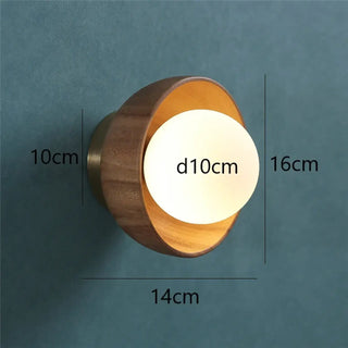 brown round wood wall sconce G9 LED – 1500g modern