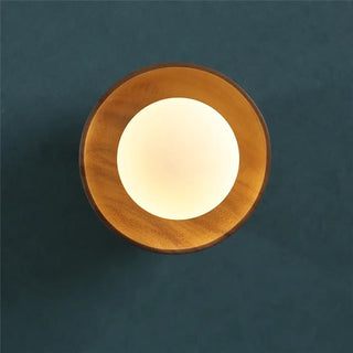 natural wood round wall sconce G9 LED – modern design