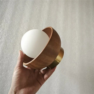 natural wood glass sconce G9 – warm modern design