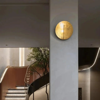 Gold moon round wall sconce LED dimmable small 30cm