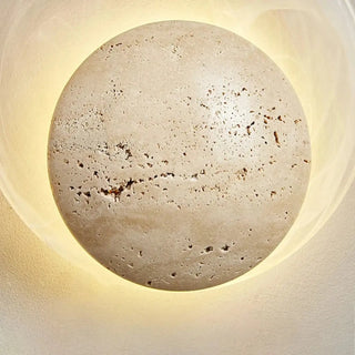 Stone rock round wall sconce LED 7W beige 20cm