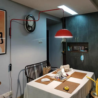 Red wall light arm retracted position E27 modern